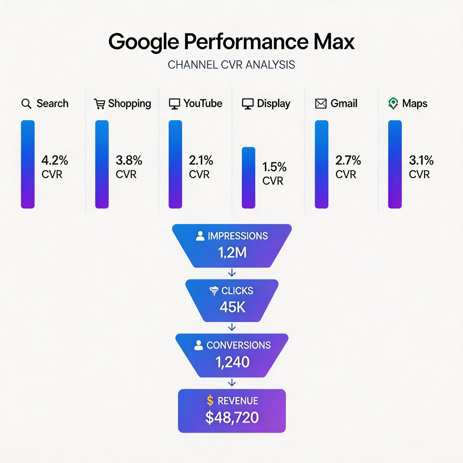 Google PMax channel performance post-click conversion optimization