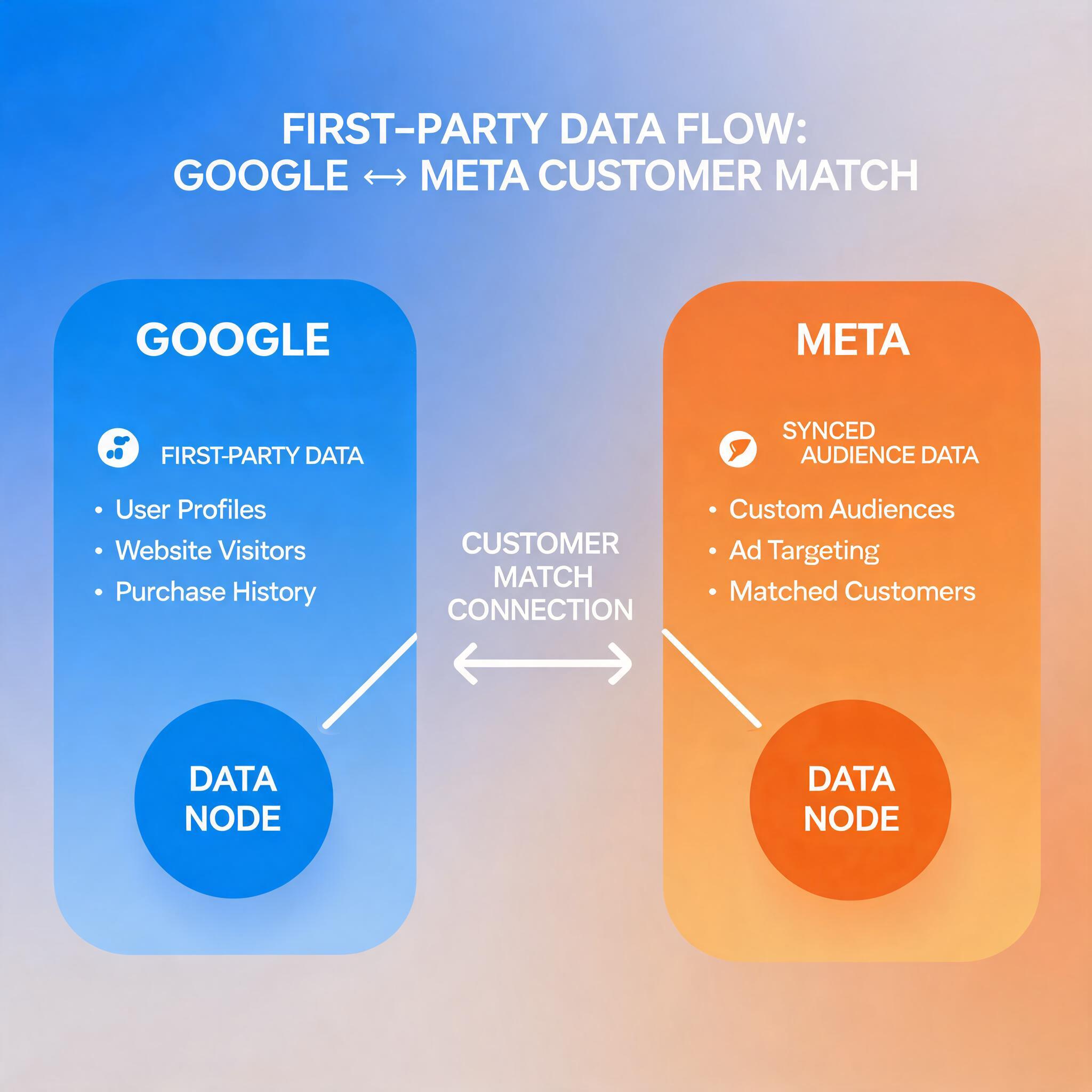 Google 与 Meta 广告平台之间的第一方数据连接